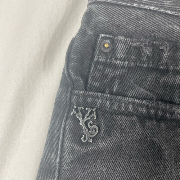 John John Made In Heaven Women Black Cut Off Denim Shorts Size 38/28 - Picture 4 of 9